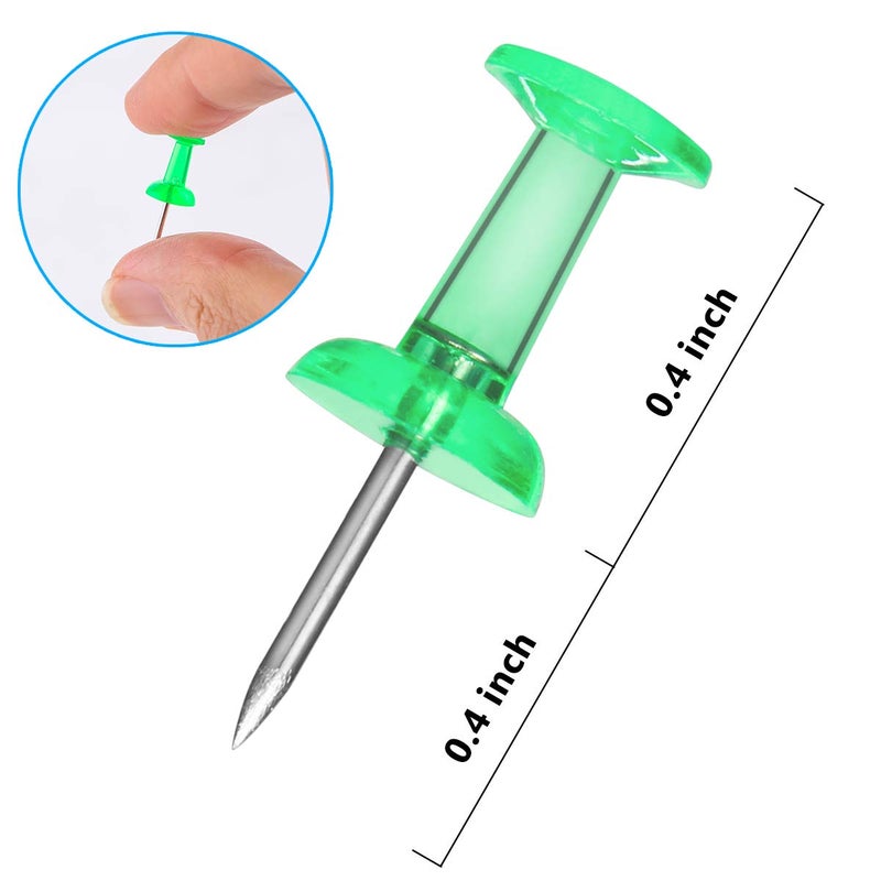 Yalis Push Pins 600 Count Clear Multicolored, Standard Thumb Tacks Steel Point and Clear Multi-Colors Plastic Head - Image 3